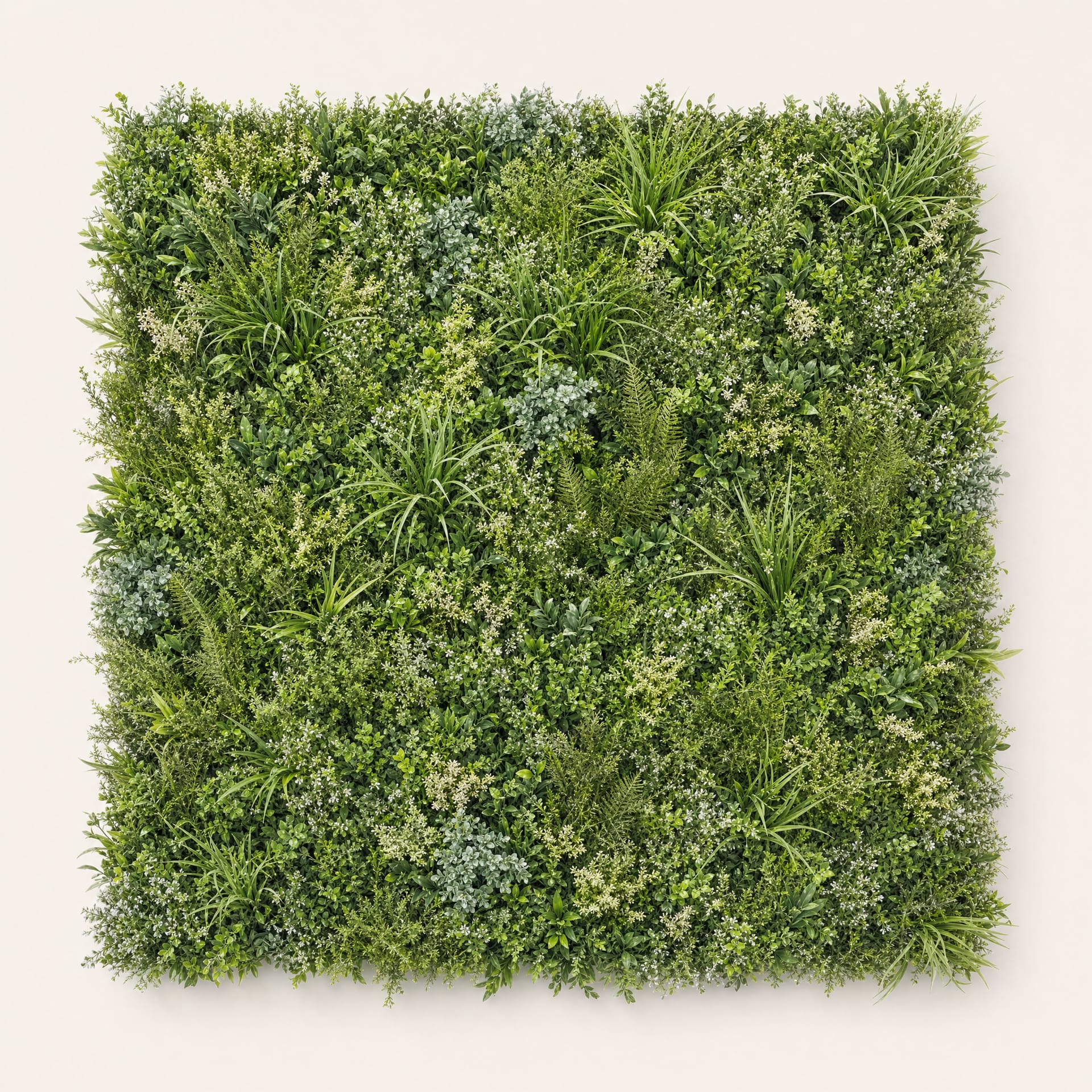 Meadow artificial green wall panel, front view