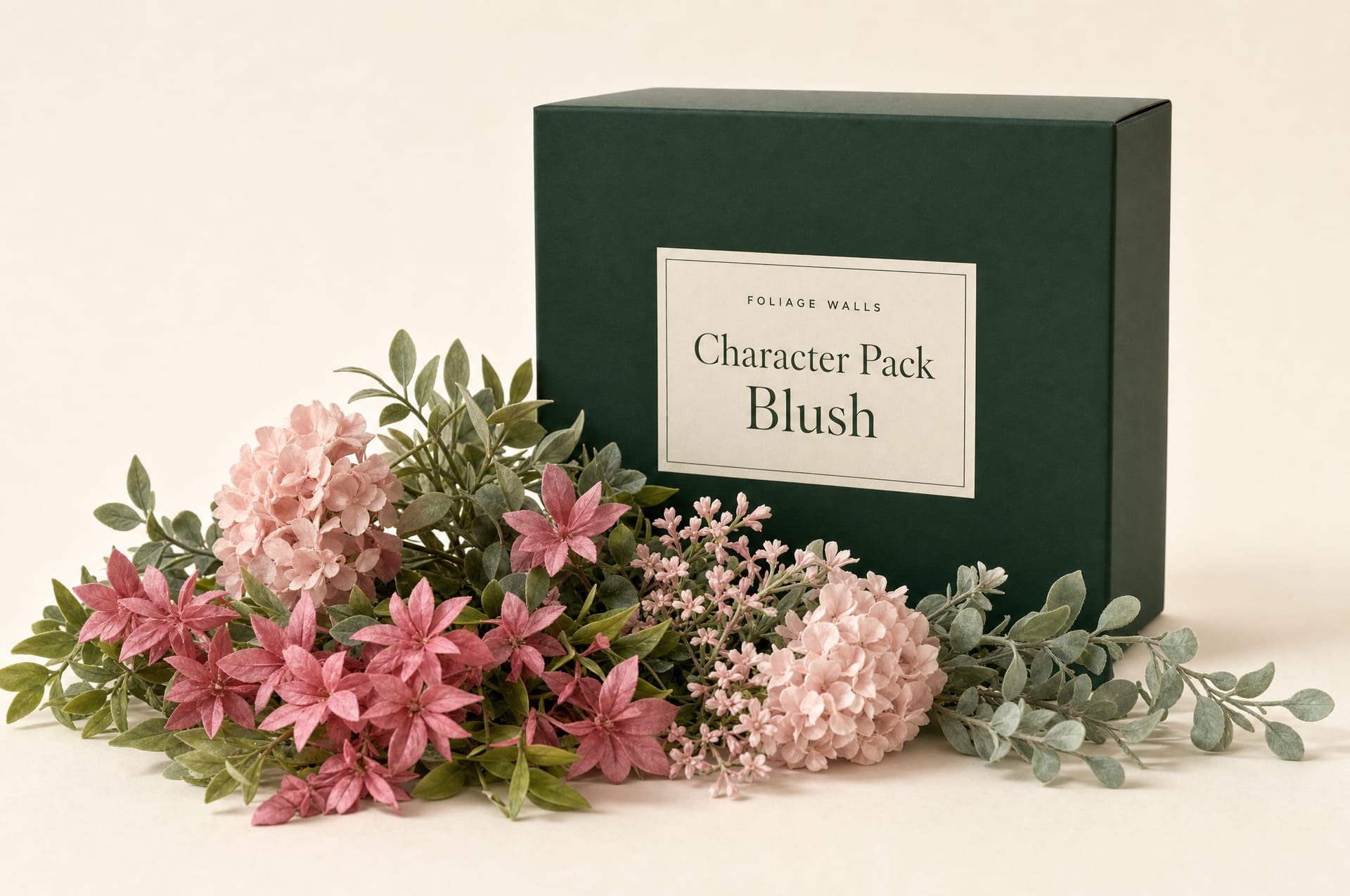 Blush Character Pack box with loose stems